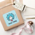 Cat In The Hat Thing One Thing Two Mom Thing Square Sticker