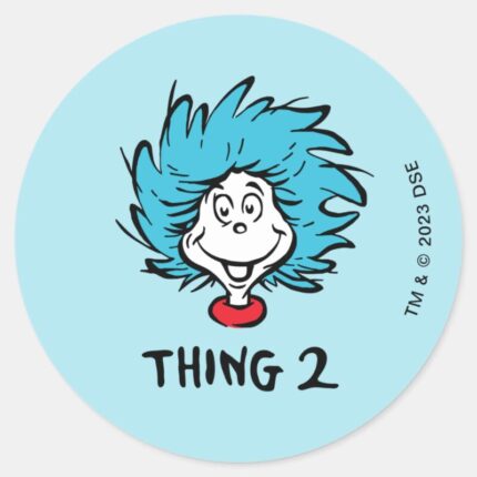 Cat In The Hat Thing Two Classic Round Sticker
