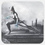 Catwoman Lightning Square Sticker