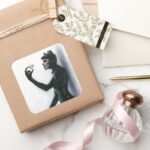 Catwoman Illustration Square Sticker