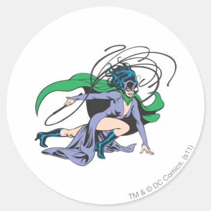 Catwoman Lunges Classic Round Sticker