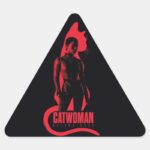 Catwoman Selina Kyle Cat Silhouette Triangle Sticker
