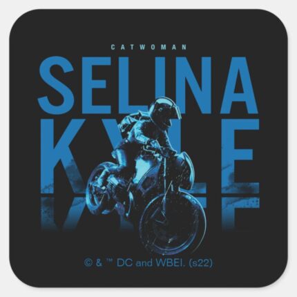 Catwoman Selina Kyle Motorcycle Square Sticker