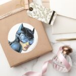 Catwoman Stare Classic Round Sticker
