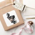 Catwoman The Claws Are Out Cover Illustration Square Sticker