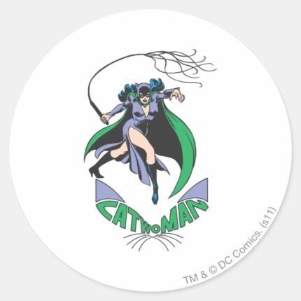 Catwoman Logo Green Classic Round Sticker