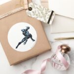 Catwoman Crouches Classic Round Sticker