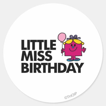Celebrate Little Miss Birthday Classic Round Sticker