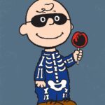 Charlie Skeleton Halloween Peanuts Poster
