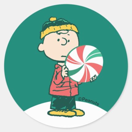 Charlie Brown Peppermint Candy Classic Round Sticker