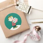 Charlie Brown Peppermint Candy Classic Round Sticker
