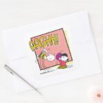 Charlie Brown And Lucy Football Comic Graphic Square Sticker