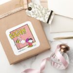 Charlie Brown And Lucy Football Comic Graphic Square Sticker