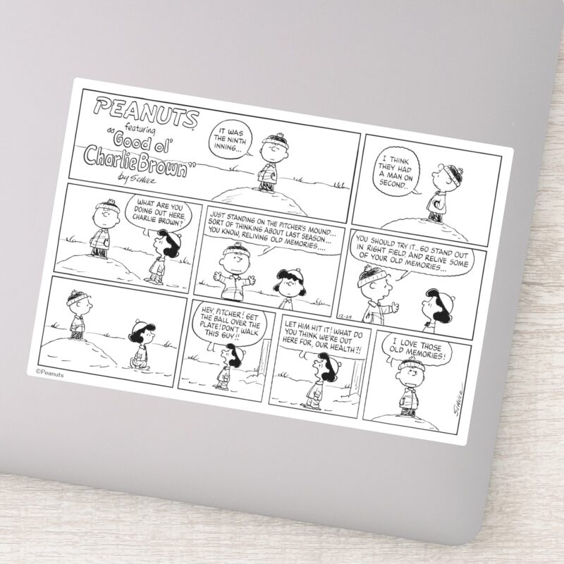 Charlie Browns Memories At The Pitchers Mound Sticker