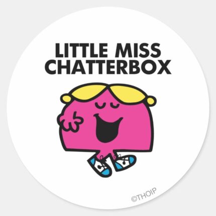 Chatting With Little Miss Chatterbox Classic Round Sticker