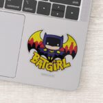 Chibi Batgirl With Gotham Skyline Logo Sticker