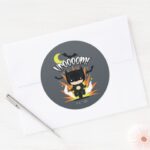 Chibi Batman Batcycle Classic Round Sticker