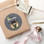 Chibi Batman Batcycle Classic Round Sticker