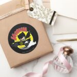 Chibi Batman In The Batmobile Classic Round Sticker