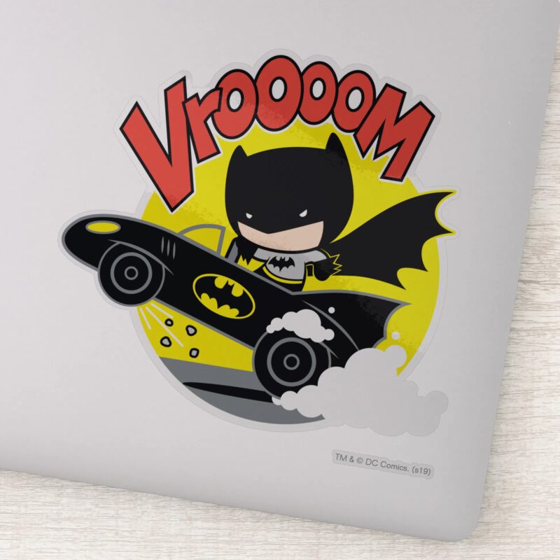 Chibi Batman In The Batmobile Sticker Chibi Batman In The Batmobile Sticker