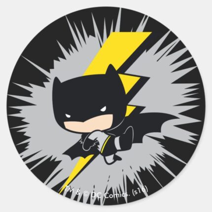 Chibi Batman Lightning Kick Classic Round Sticker