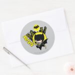 Chibi Batman Scaling The City Classic Round Sticker