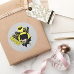 Chibi Batman Scaling The City Classic Round Sticker