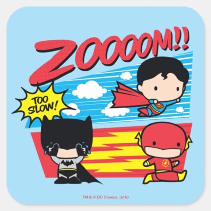 Chibi Batman Too Slow Square Sticker