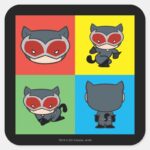Chibi Catwoman Character Poses Square Sticker