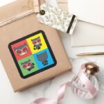Chibi Catwoman Character Poses Square Sticker