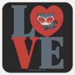Chibi Catwoman LOVE Square Sticker