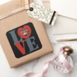 Chibi Catwoman LOVE Square Sticker