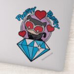 Chibi Catwoman Sitting Atop Large Diamond Sticker