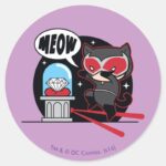 Chibi Catwoman Stealing A Diamond Classic Round Sticker