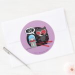 Chibi Catwoman Stealing A Diamond Classic Round Sticker