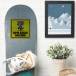 Chibi Catwoman Super Villain Crossing Sign Sticker