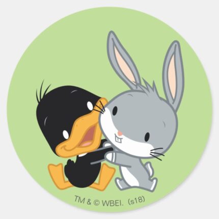 Chibi DAFFY DUCK™ BUGS BUNNY™ Classic Round Sticker