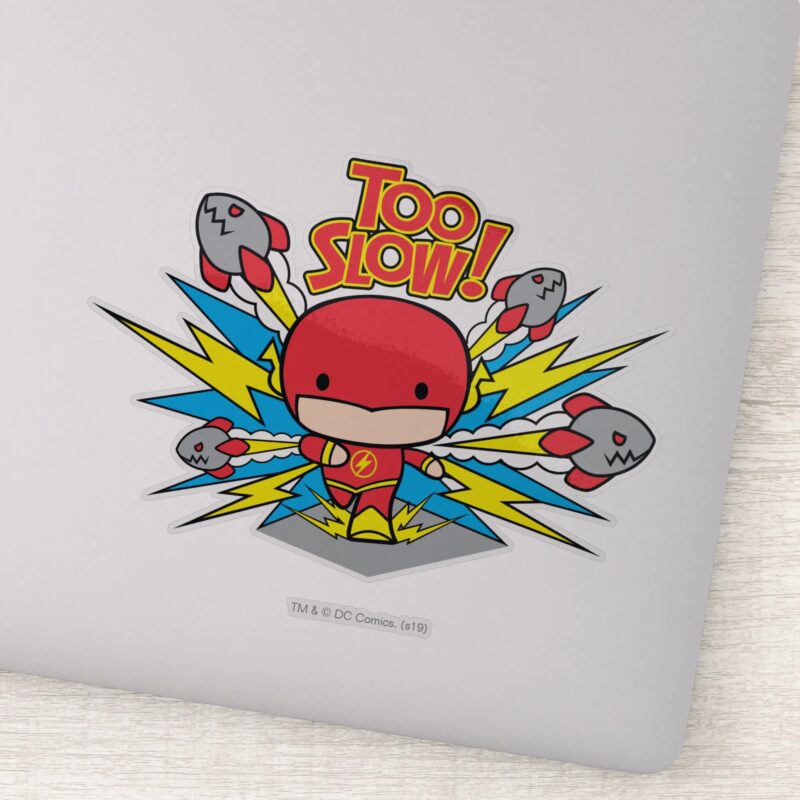 Chibi Flash Outrunning Rockets Sticker Chibi Flash Outrunning Rockets Sticker