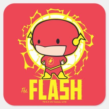 Chibi Flash With Electricity Square Sticker