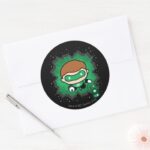 Chibi Green Lantern Flying Through Space Classic Round Sticker