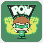 Chibi Green Lantern Forming Giant Fists Square Sticker