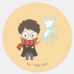 Chibi HARRY POTTER™ Patronus Classic Round Sticker