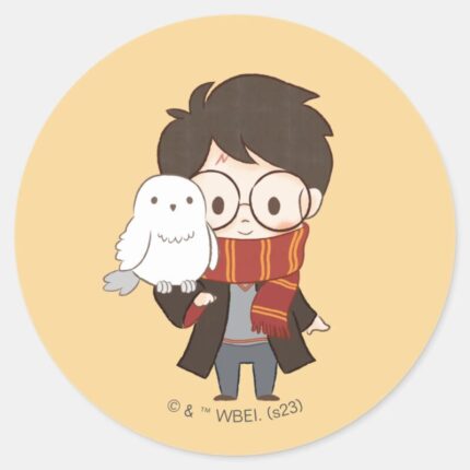 Chibi HARRY POTTER™ Hedwig Classic Round Sticker