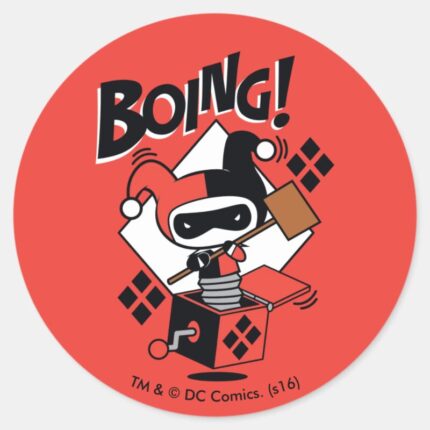 Chibi Harley Quinn In A Box With Hammer Classic Round Sticker