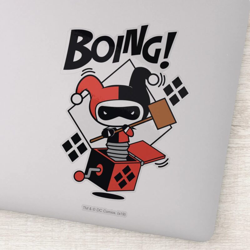 Chibi Harley Quinn In A Box With Hammer Sticker Chibi Harley Quinn In A Box With Hammer Sticker