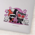Chibi Harley Quinn Chibi Catwoman With Cats Sticker