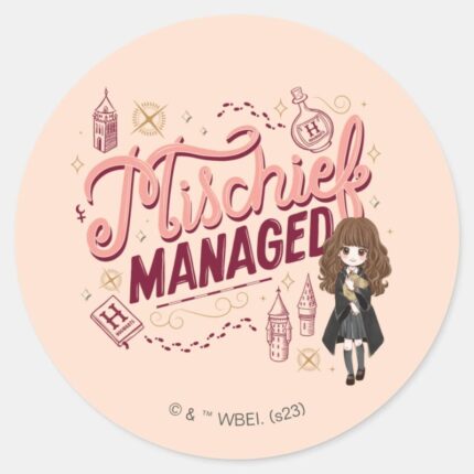 Chibi Hermione Mischief Managed Classic Round Sticker