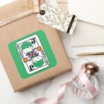 Chibi Joker Playing Card Square Sticker