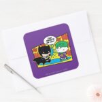 Chibi Joker Pranking Chibi Batman Square Sticker