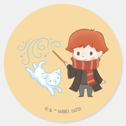 Chibi Ron Weasley Patronus Classic Round Sticker